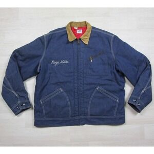 Vintage 70s Lee Jelt Denim Work Jacket 191 LB Quilt Lined Chainstitch Chore USA